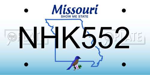 NHK552 Missouri License Plate