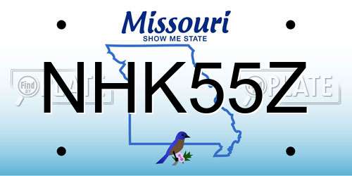 NHK55Z Missouri License Plate