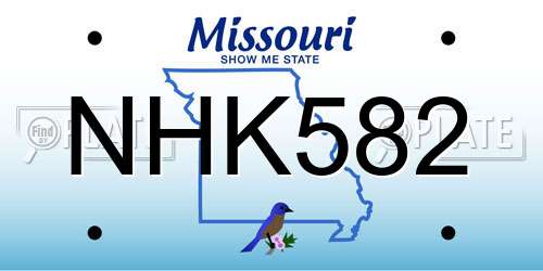 NHK582 Missouri License Plate