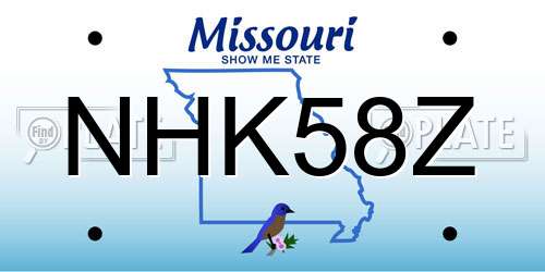 NHK58Z Missouri License Plate