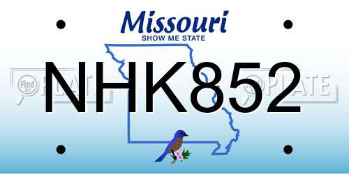 NHK852 Missouri License Plate