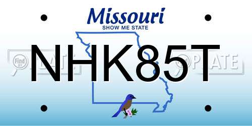 NHK85T Missouri License Plate
