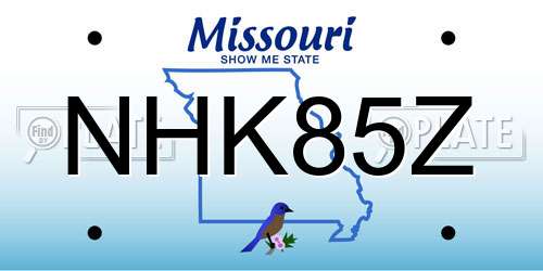 NHK85Z Missouri License Plate