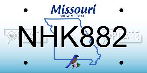NHK882 Missouri License Plate