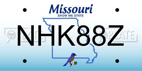 NHK88Z Missouri License Plate