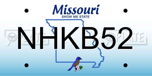 NHKB52 Missouri License Plate
