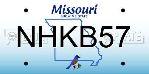 NHKB57 Missouri License Plate