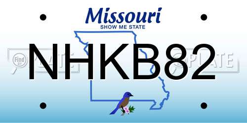NHKB82 Missouri License Plate