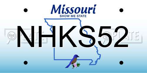 NHKS52 Missouri License Plate