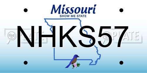 NHKS57 Missouri License Plate