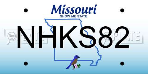 NHKS82 Missouri License Plate