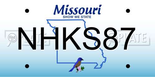 NHKS87 Missouri License Plate