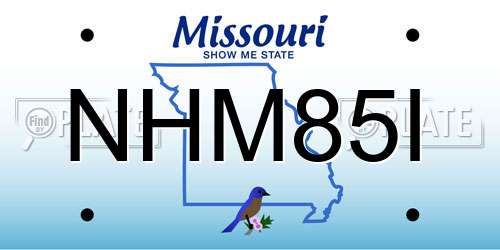 NHM85I Missouri License Plate