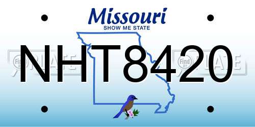NHT8420 Missouri License Plate