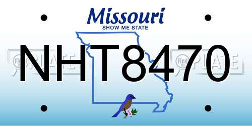 NHT8470 Missouri License Plate