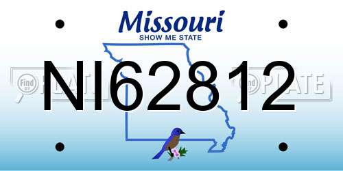 NI62812 Missouri License Plate