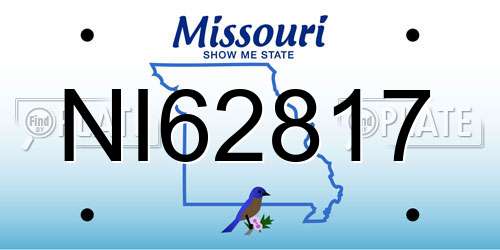 NI62817 Missouri License Plate