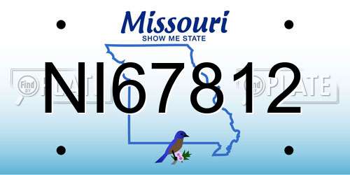 NI67812 Missouri License Plate