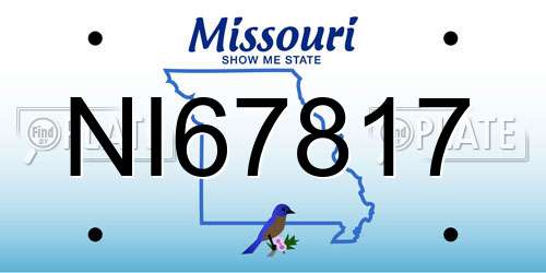 NI67817 Missouri License Plate