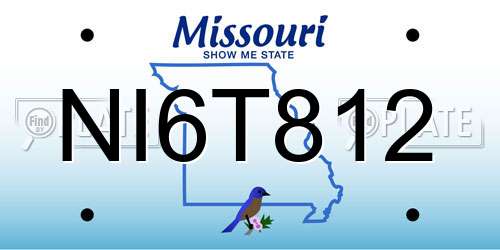 NI6T812 Missouri License Plate