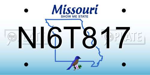 NI6T817 Missouri License Plate
