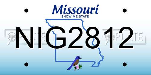 NIG2812 Missouri License Plate