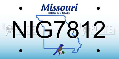NIG7812 Missouri License Plate
