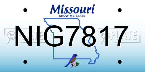 NIG7817 Missouri License Plate