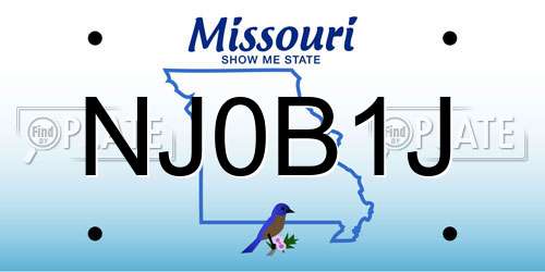 NJ0B1J Missouri License Plate