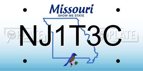 NJ1T3C Missouri License Plate