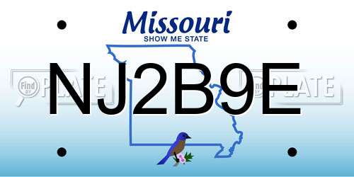 NJ2B9E Missouri License Plate