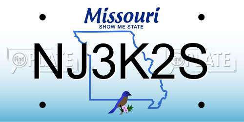 NJ3K2S Missouri License Plate