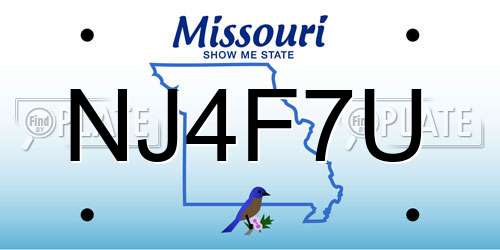 NJ4F7U Missouri License Plate