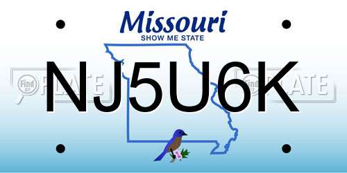 NJ5U6K Missouri License Plate
