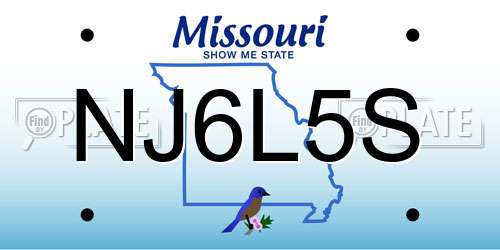 NJ6L5S Missouri License Plate