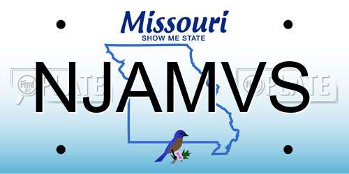NJAMVS Missouri License Plate