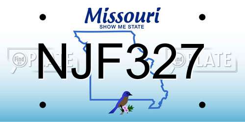 NJF327 Missouri License Plate