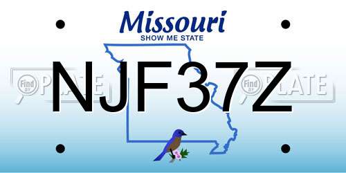 NJF37Z Missouri License Plate