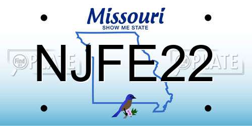 NJFE22 Missouri License Plate