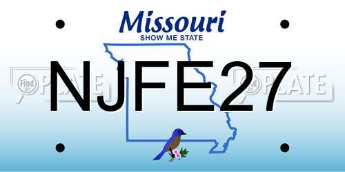 NJFE27 Missouri License Plate