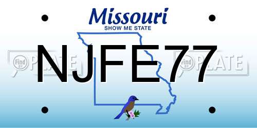 NJFE77 Missouri License Plate