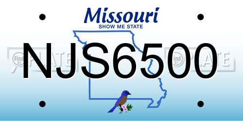 NJS6500 Missouri License Plate