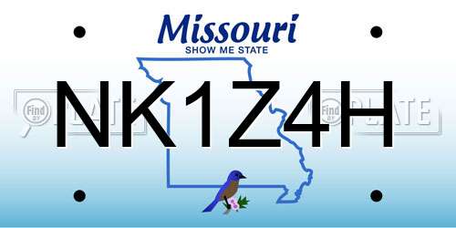 NK1Z4H Missouri License Plate