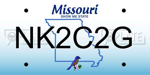 NK2C2G Missouri License Plate