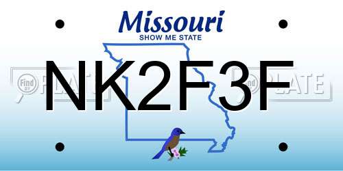 NK2F3F Missouri License Plate