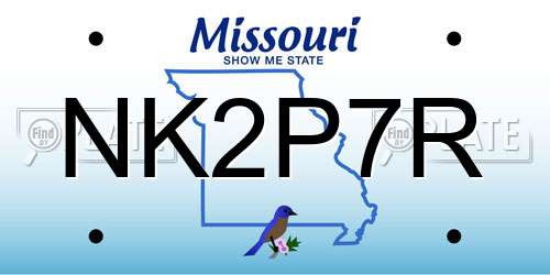 NK2P7R Missouri License Plate
