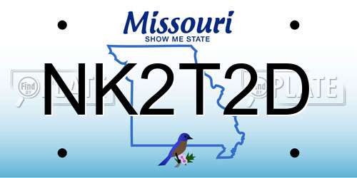 NK2T2D Missouri License Plate