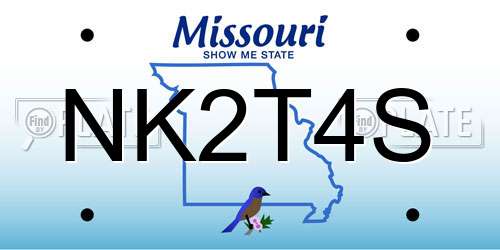 NK2T4S Missouri License Plate