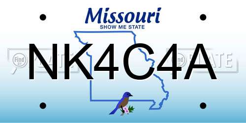 NK4C4A Missouri License Plate