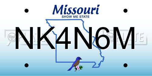 NK4N6M Missouri License Plate